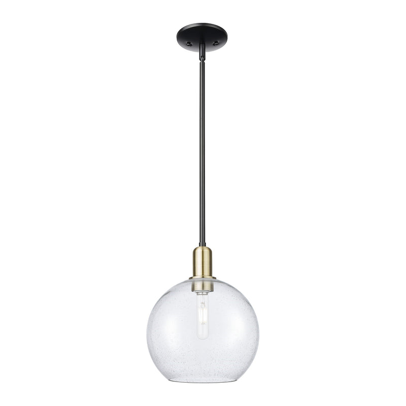 Innovations Athens 10in 1-Light Mini Pendant | Industrial Black Antique Brass Steel and Seedy Glass | Kitchen Island & Dining | Model 716-1S-BAB-G124-10