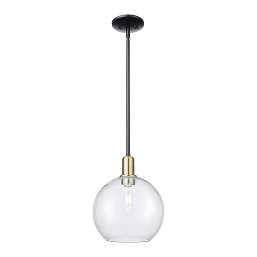 Innovations Athens 10in 1-Light Mini Pendant | Industrial Black Antique Brass Steel and Seedy Glass | Kitchen Island & Dining | Model 716-1S-BAB-G124-10