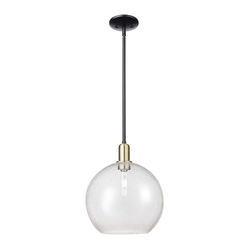 Innovations Athens 12in 1-Light Mini Pendant | Industrial Black Antique Brass Steel and Seedy Glass | Kitchen Island | 11.75 x | Model 716-1S-BAB-G124-12