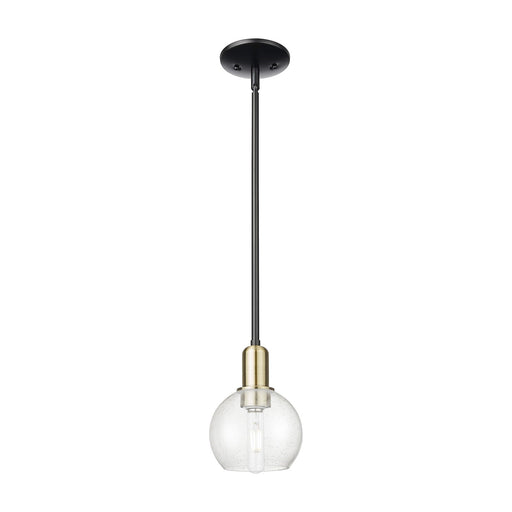 Innovations Athens 6in 1-Light Mini Pendant | Industrial Black Antique Brass Steel and Seedy Glass | Kitchen Island & Dining | Model 716-1S-BAB-G124-6