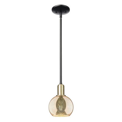 Innovations Athens 6in 1-Light Mini Pendant | Industrial Black Antique Brass and Mercury Glass | Kitchen Island & Dining Room | Model 716-1S-BAB-G128-6