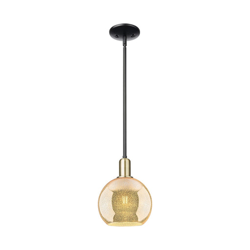 Innovations Athens 8in 1-Light Mini Pendant | Industrial Black Antique Brass and Mercury Glass | Kitchen Island & Dining Room | Model 716-1S-BAB-G128-8