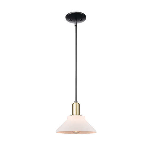 Innovations Orwell 1-Light Mini Pendant | Industrial Black Antique Brass and Matte White Glass | Kitchen Island & Dining Room | Model 716-1S-BAB-G131