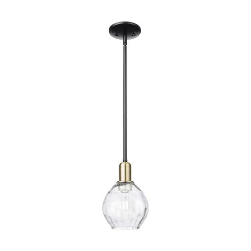 Innovations Waverly 6in 1-Light Mini Pendant | Industrial Black Antique Brass and Clear Glass | Kitchen Island & Dining Room | 6 x | Model 716-1S-BAB-G362