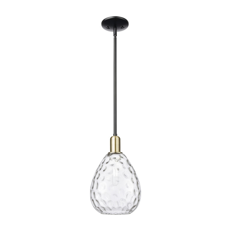 Innovations Waverly 8in 1-Light Mini Pendant | Industrial Black Antique Brass and Clear Glass | Kitchen Island & Dining Room | Model 716-1S-BAB-G372