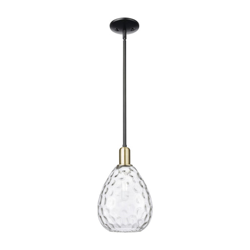 Innovations Waverly 8in 1-Light Mini Pendant | Industrial Black Antique Brass and Clear Glass | Kitchen Island & Dining Room | Model 716-1S-BAB-G372