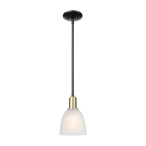 Innovations Castile 6in 1-Light Mini Pendant | Industrial Black Antique Brass and White Glass | Kitchen Island & Dining Room | 6 x | Model 716-1S-BAB-G381