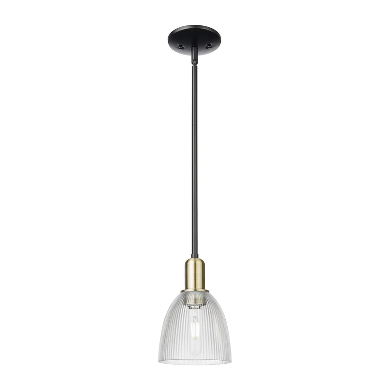 Innovations Castile 6in 1-Light Mini Pendant | Industrial Black Antique Brass and Clear Glass | Kitchen Island & Dining Room | 6 x | Model 716-1S-BAB-G382