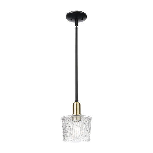 Innovations Niagara 7in 1-Light Mini Pendant | Industrial Black Antique Brass and Clear Glass | Kitchen Island & Dining Room | Model 716-1S-BAB-G402