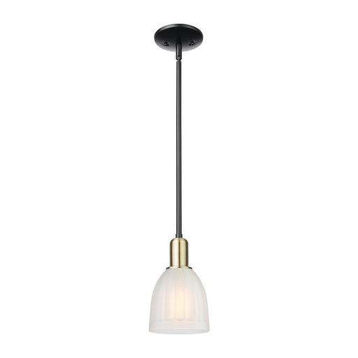 Innovations Brookfield 6in 1-Light Mini Pendant | Industrial Black Antique Brass and White Frosted Glass | Kitchen Island & Dining | Model 716-1S-BAB-G441