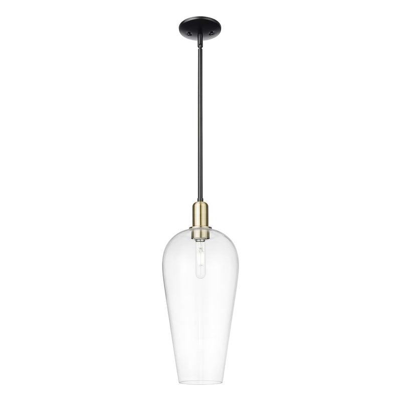 Innovations Chelsea 1Lt 8" Stem Mini Pendant, BKBS/Clear - 716-1S-BAB-G456-8CL