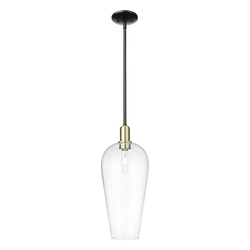 Innovations Chelsea 1Lt 8" Stem Mini Pendant, BKBS/Clear - 716-1S-BAB-G456-8CL