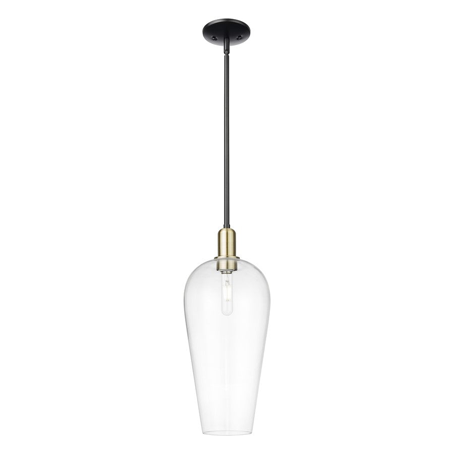 Innovations Chelsea 1Lt 8" Stem Mini Pendant, BKBS/Clear - 716-1S-BAB-G456-8CL