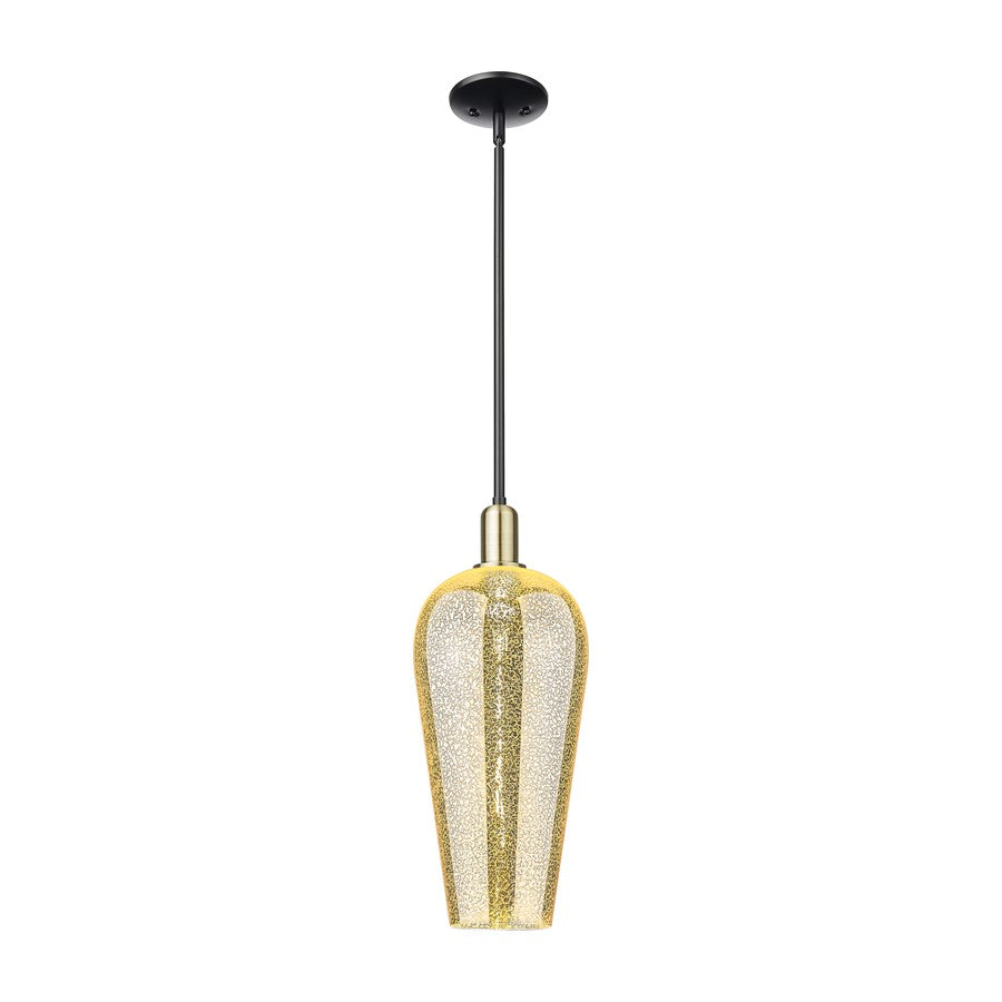 Innovations Chelsea 1Lt 8" Stem Mini Pendant, BKBS/Mercury - 716-1S-BAB-G456-8ME