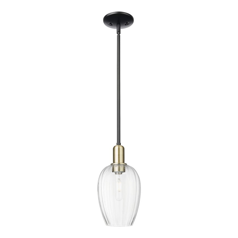 Innovations Preston 1Lt 6" Flute Stem Mini Pendant, BKS/CL - 716-1S-BAB-G457-6CL