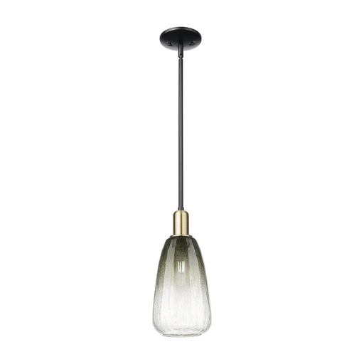 Innovations Brookhaven Almond 6in 1-Light Mini Pendant | Industrial Black Antique Brass and Slate Glass | Kitchen Island | 6 x | Model 716-1S-BAB-G480-6SL