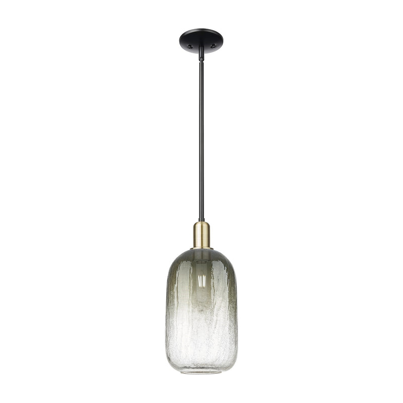 Innovations Brookhaven Cloche 7in 1-Light Mini Pendant | Industrial Black Antique Brass and Slate Glass | Kitchen Island | 7 x | Model 716-1S-BAB-G482-7SL