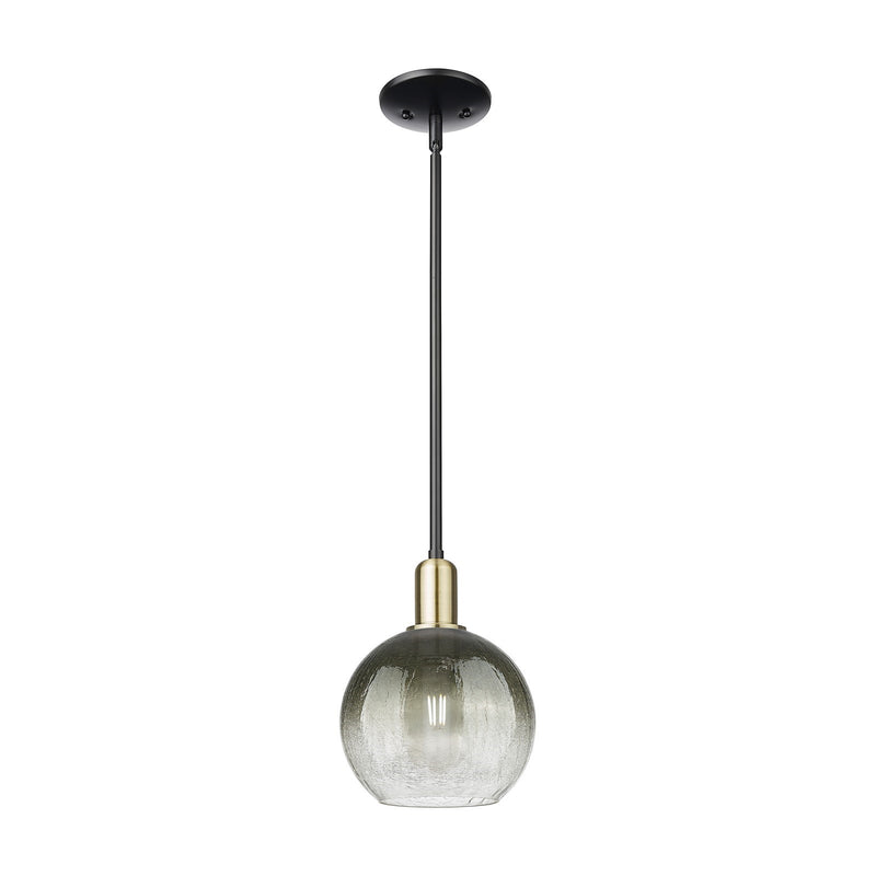 Innovations Brookhaven Globe 1-Light Mini Pendant | Industrial Black Antique Brass Steel and Slate Glass | Kitchen Island & | Model 716-1S-BAB-G483-8SL