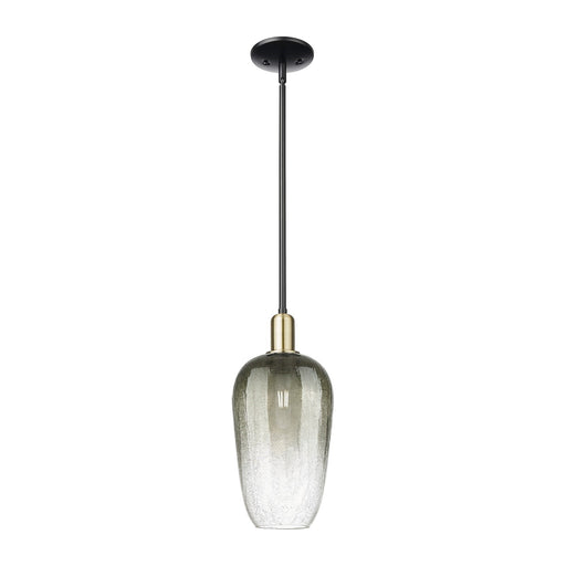 Innovations Brookhaven Flute 7in 1-Light Mini Pendant | Industrial Black Antique Brass and Slate Glass | Kitchen Island & | Model 716-1S-BAB-G484-7SL