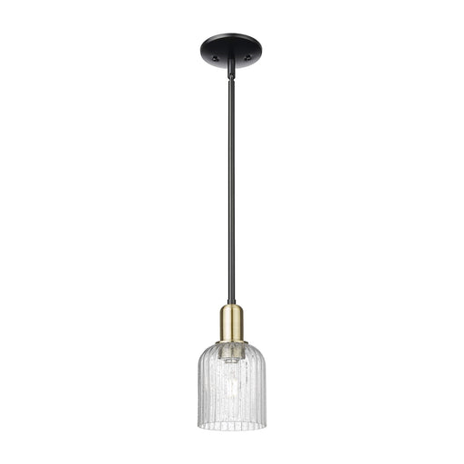 Innovations Bridal Veil 5in 1-Light Mini Pendant | Industrial Black Antique Brass Steel and Seedy Ribbed Glass | Kitchen | Model 716-1S-BAB-G559-5SDY