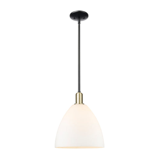 Innovations Bristol 12in 1-Light Mini Pendant | Industrial Black Antique Brass and Matte White Glass | Kitchen Island & Dining | Model 716-1S-BAB-GBD-121