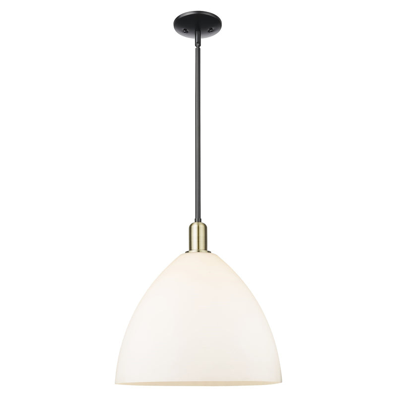 Innovations Bristol 16in 1-Light Mini Pendant | Industrial Black Antique Brass and Matte White Glass | Kitchen Island & Dining | Model 716-1S-BAB-GBD-161