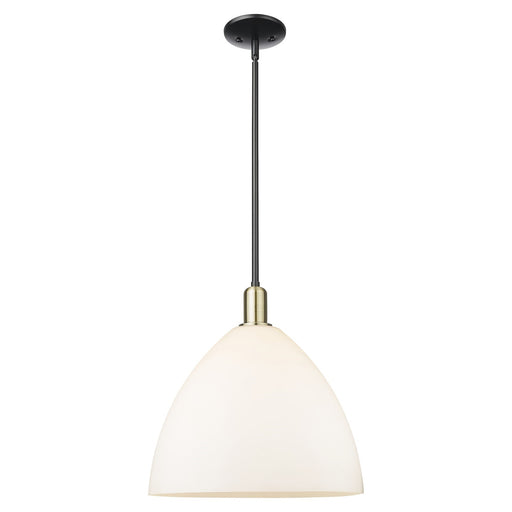 Innovations Bristol 16in 1-Light Mini Pendant | Industrial Black Antique Brass and Matte White Glass | Kitchen Island & Dining | Model 716-1S-BAB-GBD-161