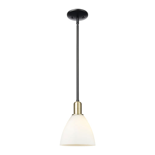 Innovations Bristol 8in 1-Light Mini Pendant | Industrial Black Antique Brass and Matte White Glass | Kitchen Island & Dining | Model 716-1S-BAB-GBD-751