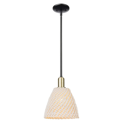 Innovations NB Dome 1Lt 9" Stem Mini Pendant, BKS/NF - 716-1S-BAB-NBD-9-NAT