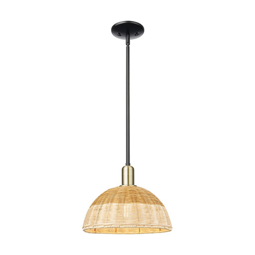 Innovations NB Dome 1Lt Stem Mini Pendant/12" BKS/NF - 716-1S-BAB-NBD2-12-NAT