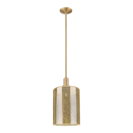 Innovations Cobbleskill 9in 1-Light Mini Pendant | Industrial Brushed Brass Steel and Mercury Glass | Kitchen Island & Dining | Model 716-1S-BB-G116-L