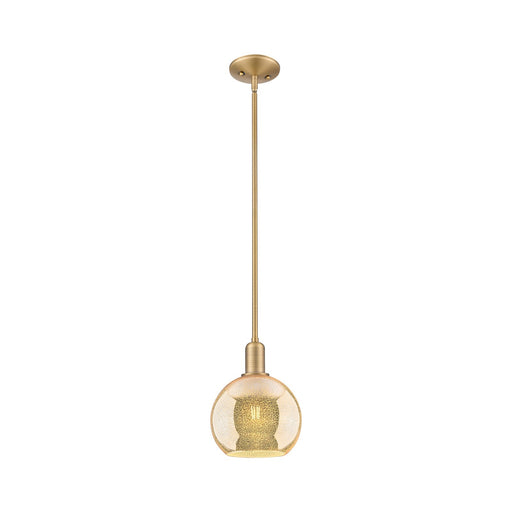 Innovations Athens 8in 1-Light Mini Pendant | Industrial Brushed Brass and Mercury Glass | Kitchen Island & Dining Room | 8 x 8 x | Model 716-1S-BB-G128-8