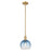 Innovations Brookhaven Globe 8" Stem Mini Pendant, BB/Blue - 716-1S-BB-G483-8SB