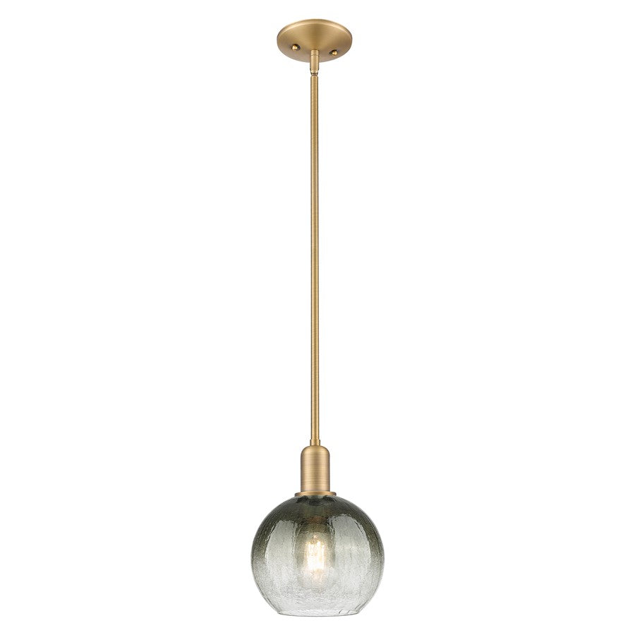 Innovations Brookhaven Globe 8" Stem Mini Pendant, BB/Slate - 716-1S-BB-G483-8SL