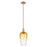 Innovations Brookhaven Flute 7" Stem Mini Pendant, BB/Amber - 716-1S-BB-G484-7AM