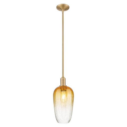 Innovations Brookhaven Flute 7" Stem Mini Pendant, BB/Amber - 716-1S-BB-G484-7AM