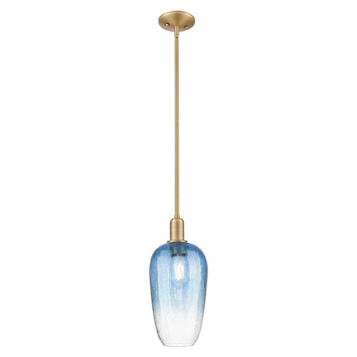 Innovations Brookhaven Flute 7" Stem Mini Pendant, BB/Blue - 716-1S-BB-G484-7SB