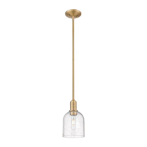 Innovations Bella 6in 1-Light Mini Pendant | Industrial Brushed Brass Steel and Seedy Glass | Kitchen Island & Dining Room | Model 716-1S-BB-G558-6SDY