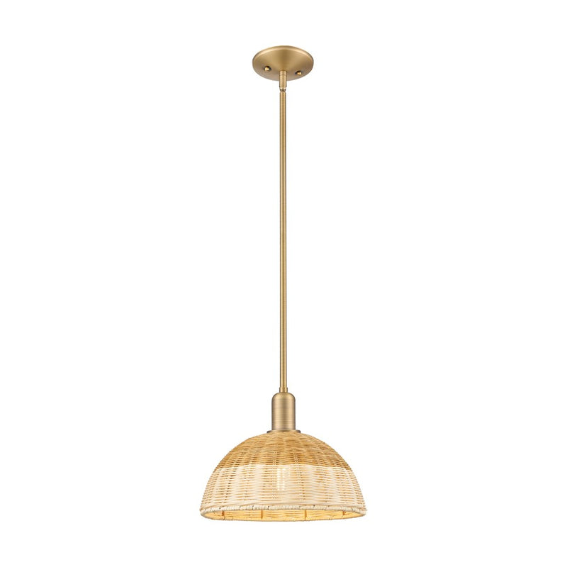 Innovations NB Dome Stem Mini Pendant, 12" Shade, BB/NT - 716-1S-BB-NBD2-12-NAT