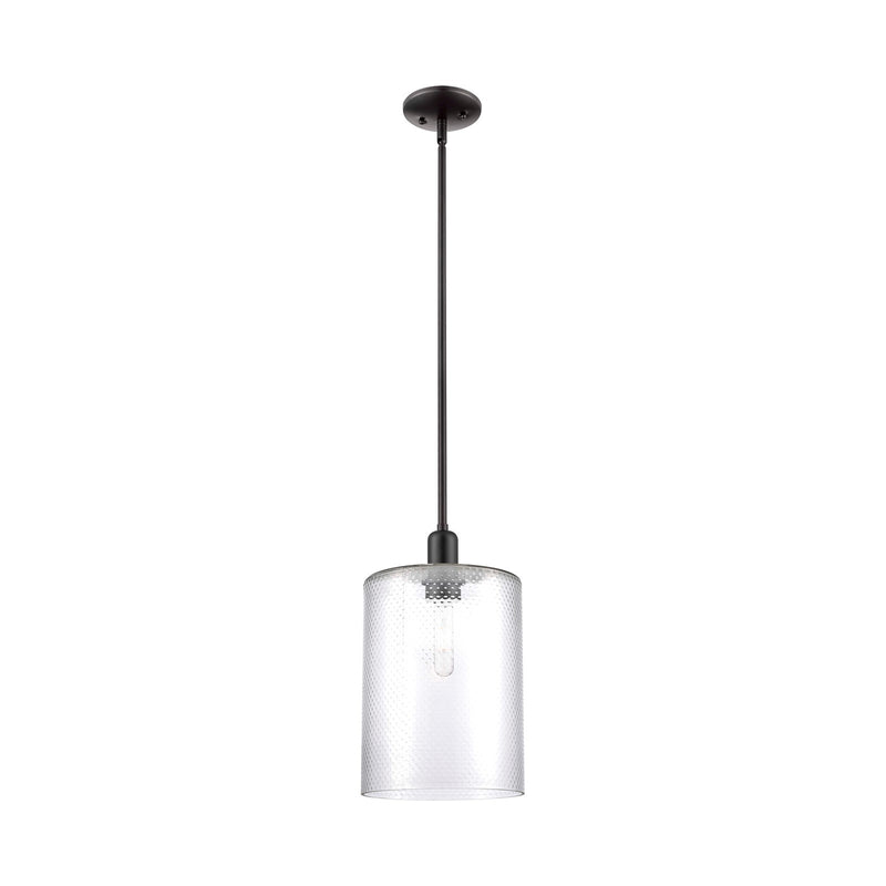 Innovations Cobbleskill 9in 1-Light Mini Pendant | Industrial Matte Black Steel and Clear Glass | Kitchen Island | 9 x 9 x 15.62 | Model 716-1S-BK-G112-L