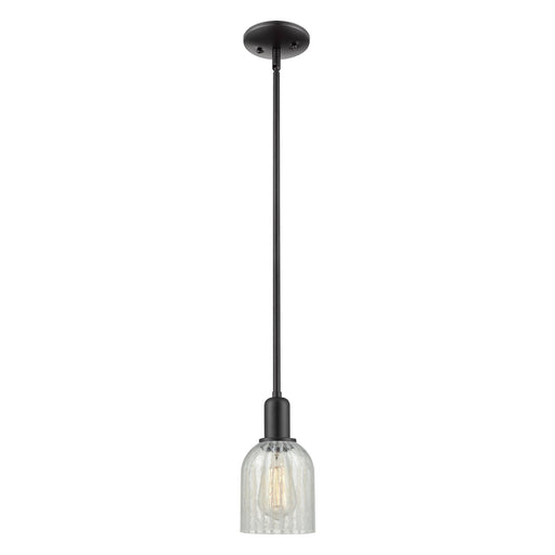 Innovations Caledonia 5in 1-Light Mini Pendant | Industrial Matte Black Steel and Mouchette Glass | Kitchen Island & Breakfast | Model 716-1S-BK-G2511