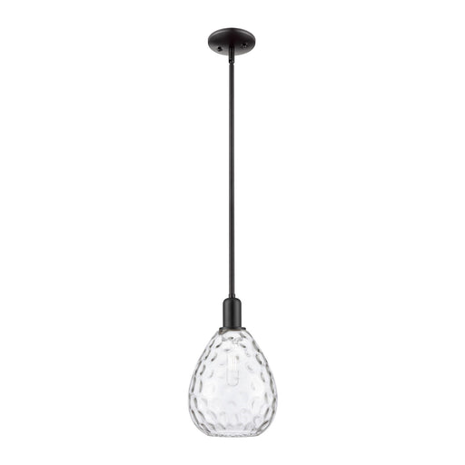Innovations Waverly 8in 1-Light Mini Pendant | Industrial Matte Black Steel and Clear Glass | Kitchen Island & Dining Room | 8 x 8 | Model 716-1S-BK-G372