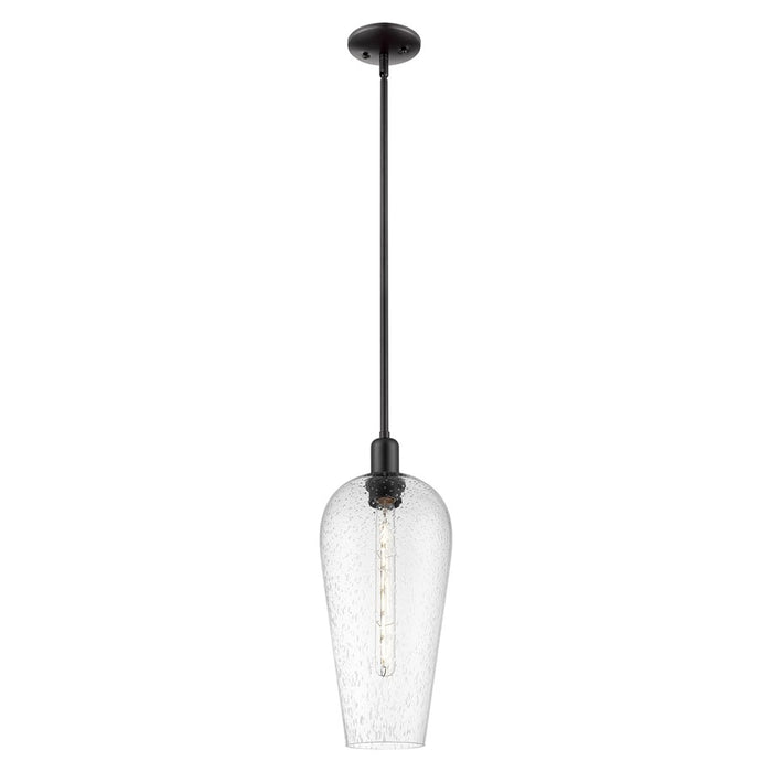 Innovations Chelsea 1Lt 8" Stem Mini Pendant, Black/Seedy - 716-1S-BK-G456-8SDY