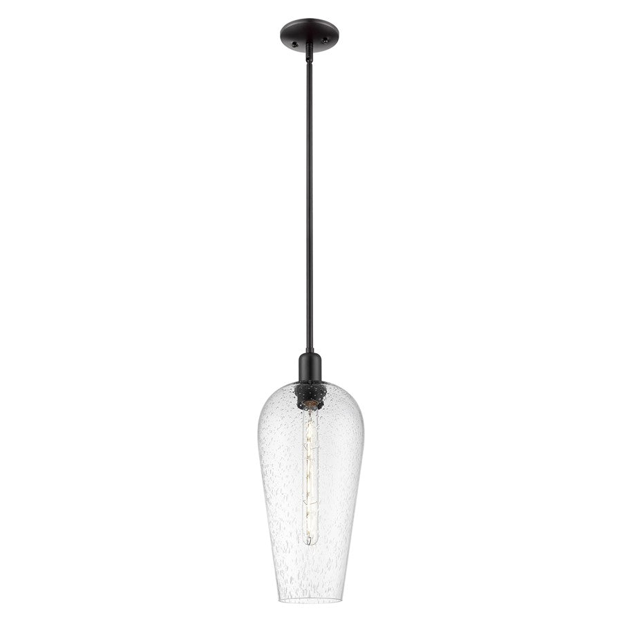 Innovations Chelsea 1Lt 8" Stem Mini Pendant, Black/Seedy - 716-1S-BK-G456-8SDY