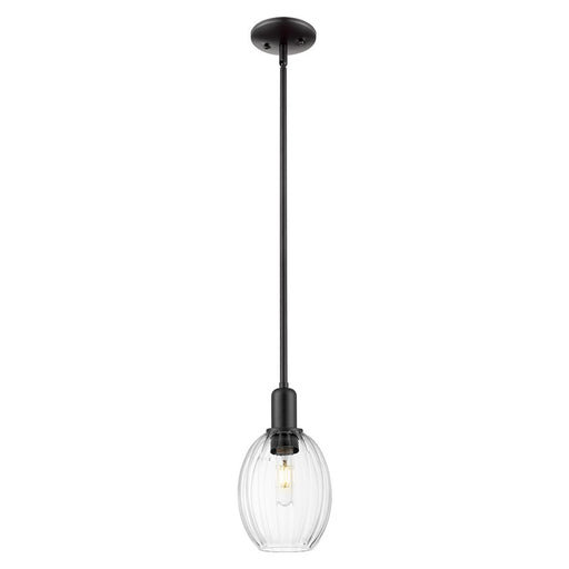 Innovations Preston 6" Bell Stem Mini Pendant, Black/Clear - 716-1S-BK-G459-6CL