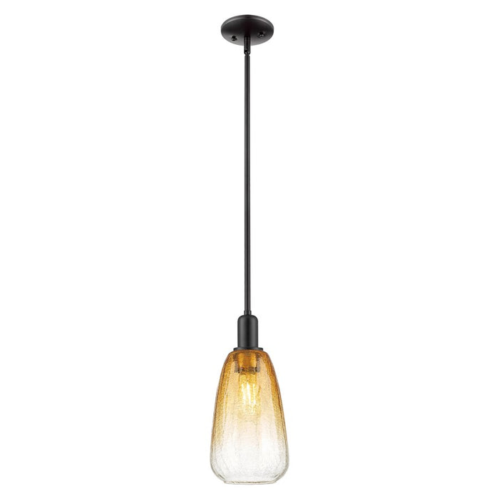 Innovations Brookhaven Almond 6" Stem Mini Pendant, BK/AM - 716-1S-BK-G480-6AM