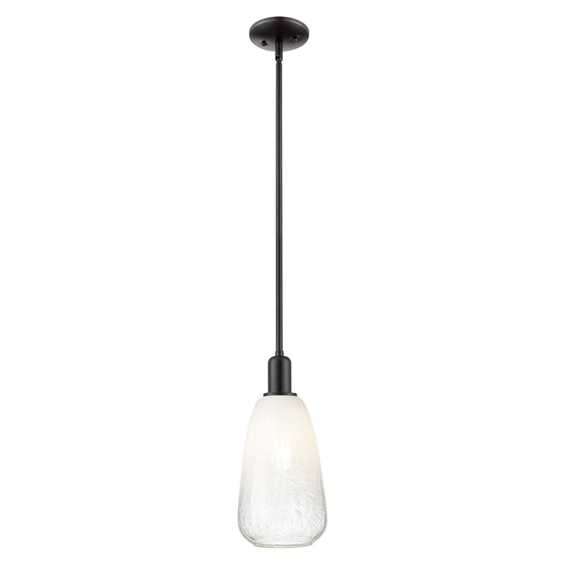 Innovations Brookhaven Almond 6" Stem Mini Pendant, BK/Opal - 716-1S-BK-G480-6OP