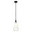 Innovations Brookhaven Almond 6" Stem Mini Pendant, BK/Opal - 716-1S-BK-G480-6OP
