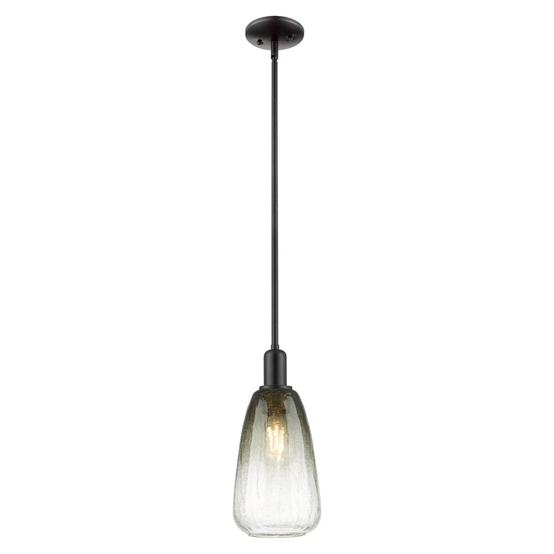 Innovations Brookhaven Almond 6" Stem Mini Pendant, BK/ST - 716-1S-BK-G480-6SL