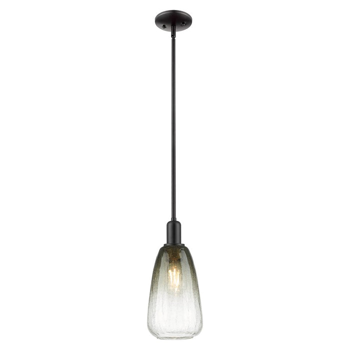 Innovations Brookhaven Almond 6" Stem Mini Pendant, BK/ST - 716-1S-BK-G480-6SL